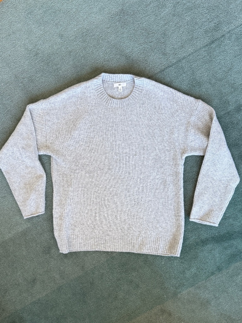 NWT BP. Nordstrom Gray Ribbed Crewneck Sweater Medium Cozy Soft Knit